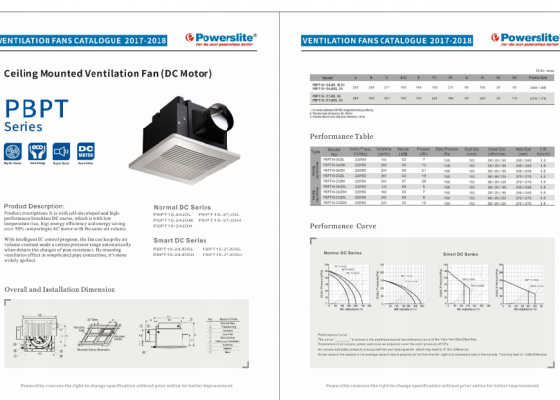 Ceiling Mounted Ventilation Fan (DC Motor)